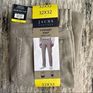 Jachs New York Men’s Straight Fit Flex Waistband 5-Pocket Pants, Size 32x32